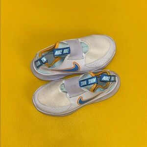 Nike Kids' White & Orange Slip-On Sneakers